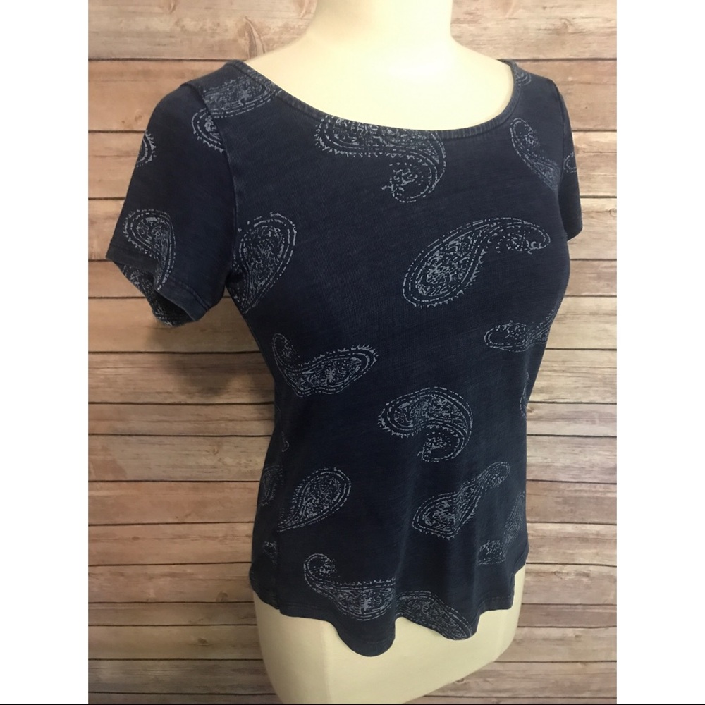 Lucky Brand blue paisley t-shirt - Picture 2 of 3